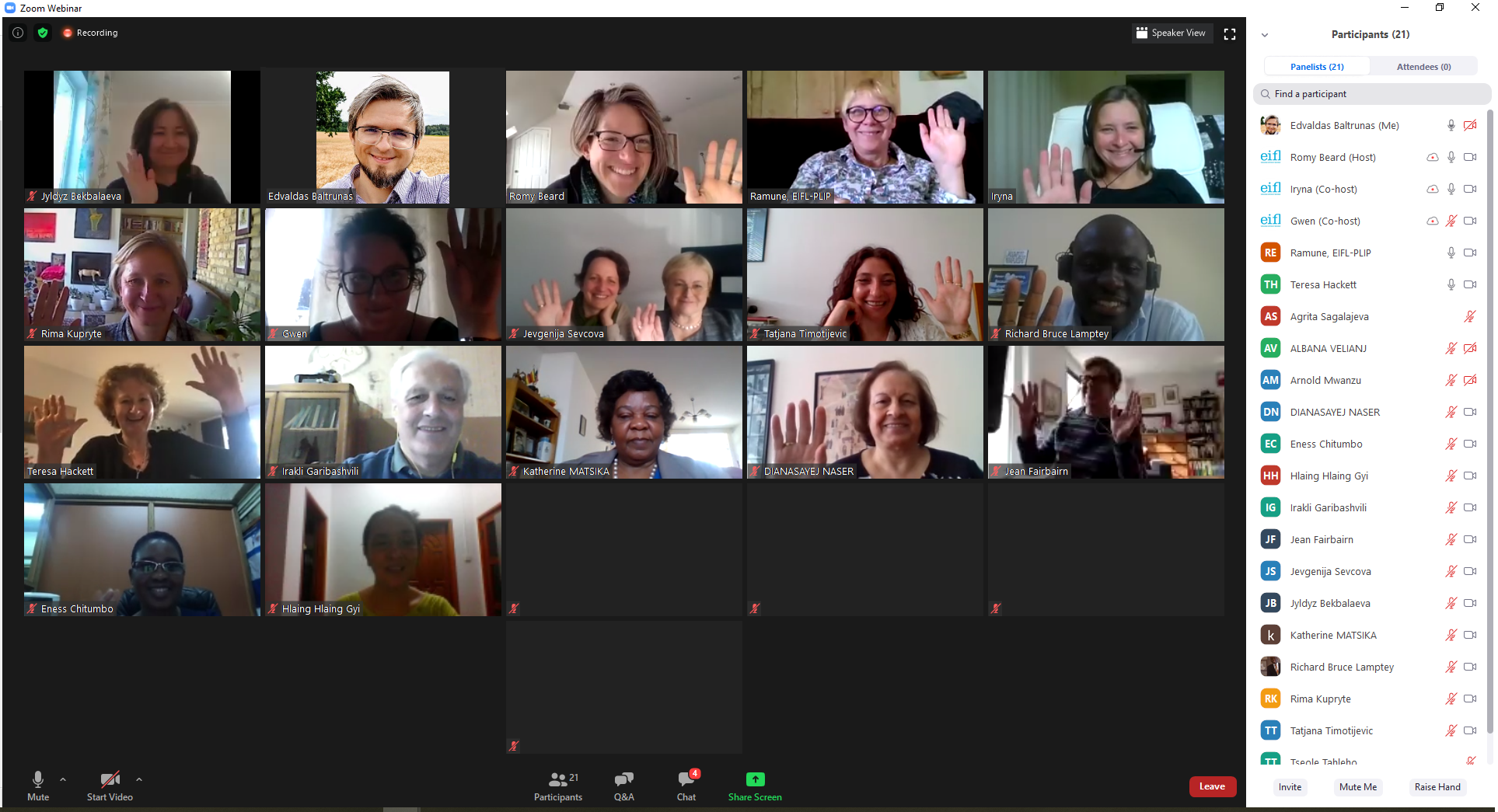 Greetings from EIFL country coordinators on day two of the GA.