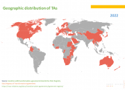 Map showing expansion of TAs across the world. 