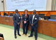 EIFL delegation at SCCR/43, left to right: Prof Anthony Kakooza, Teresa Hackett, Prof Dick Kawooya