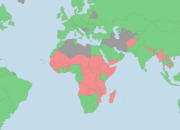 Map showing Least Developed Countries (LDCs) Group at the WTO, shaded in pink. (Image: WTO https://www.wto.org).