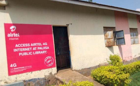 Palisa Public Library showing sign offering public  internet access.