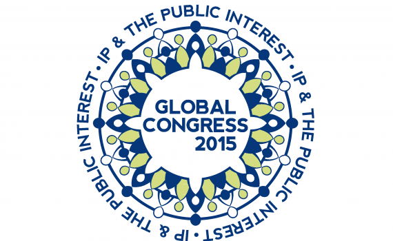 Event logo: blue, white and green like the petals of a flower with the text "Global Congress 2015" in the centre.