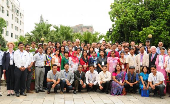 Group photo of seminar participants in the grounds of Hotel Shanker Group photo of seminar participants in the grounds of Hotel Shanker