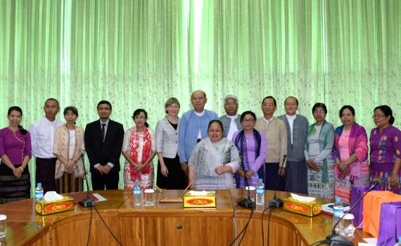 yanmar and EIFL delegates posing after the signing ceremony.