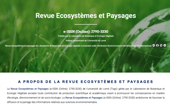 Screenshot of the journal's home page. 