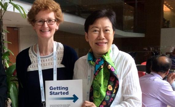 EIFL Copyright and Libraries Programme Manager, Teresa Hackett, with Soeythip Sukul, EIFL’s Country Coordinator in Thailand. EIFL Copyright and Libraries Programme Manager, Teresa Hackett, with Soeythip Sukul, EIFL’s Country Coordinator in Thailand.